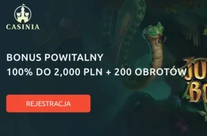 2000zł i 200 free spinów w bonusie na start w Casinia