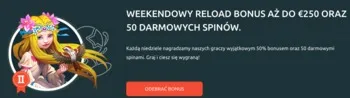 50 free spinów i nawet 250 euro w reload bonusie od kasyna Casinia 50 free spinów i nawet 250 euro w reload bonusie od kasyna Casinia